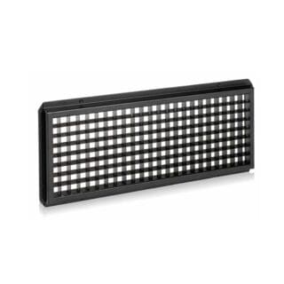 A rectangular black grid light modifier, known as a honeycomb grid, designed for use with studio lighting to control light spread and direction—ideal for precise lighting in video or audio production setups.