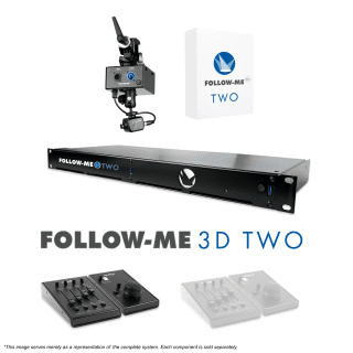 The image shows components of the FOLLOW-ME 3D TWO system.